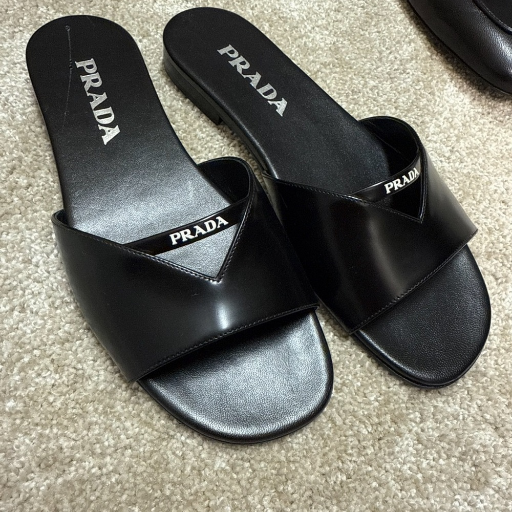 Prada Women's Black Leather Sandals